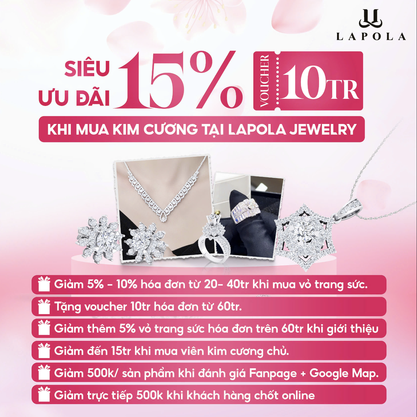 Ưu đãi tháng 10 tại LapoLa Jewelry chi nhánh Hà Nội